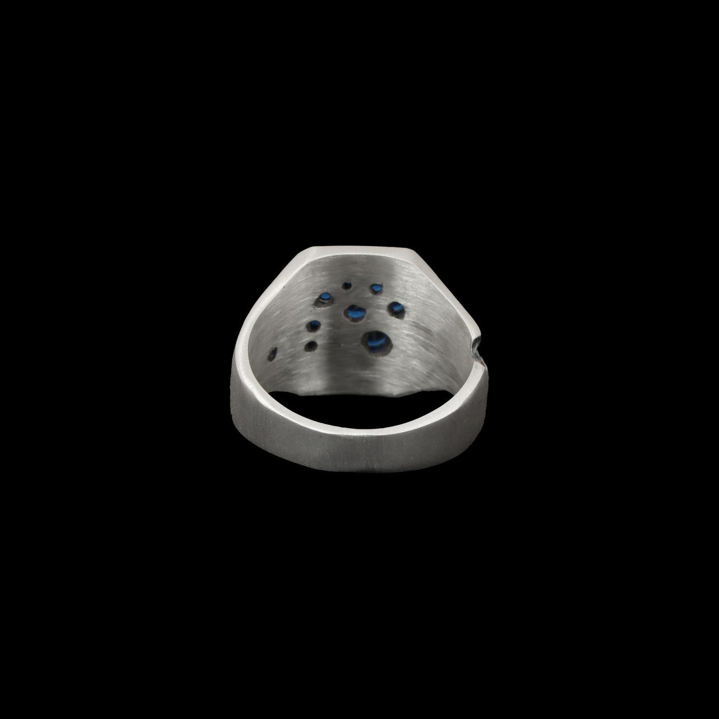 Blue Sapphire Sterling Silver Signet Ring