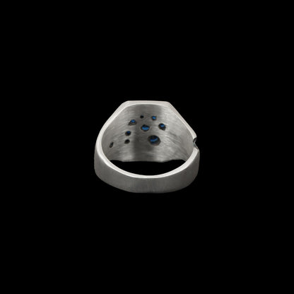 Blue Sapphire Sterling Silver Signet Ring