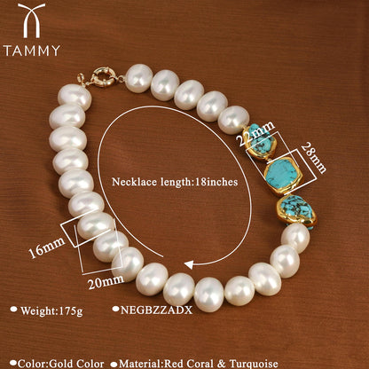 Handmade Pearl Turquoise Necklace