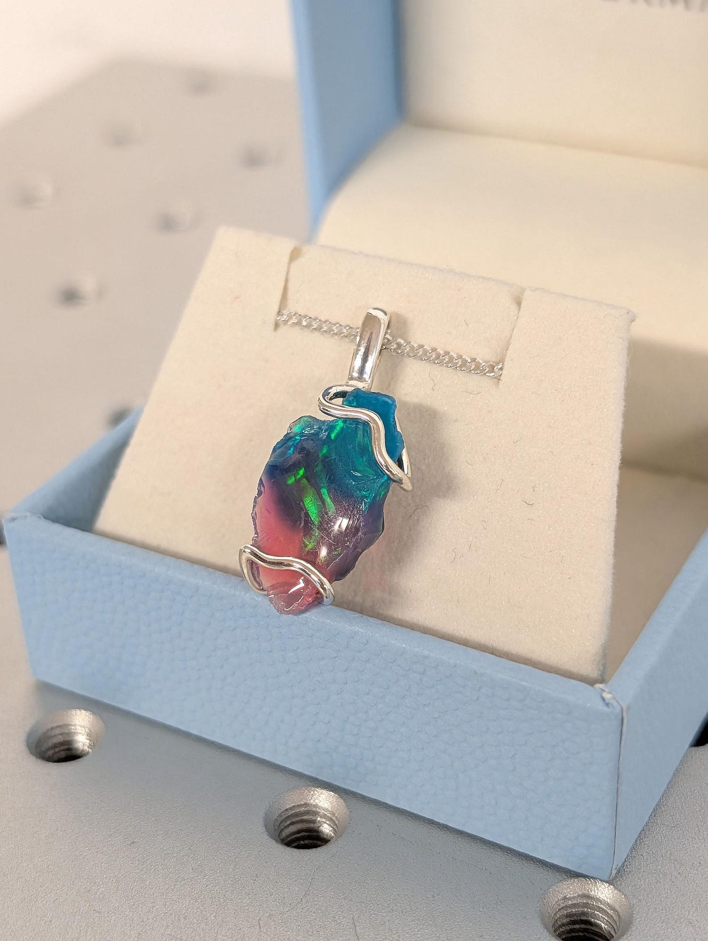 Genuine Opal Pendant Necklace