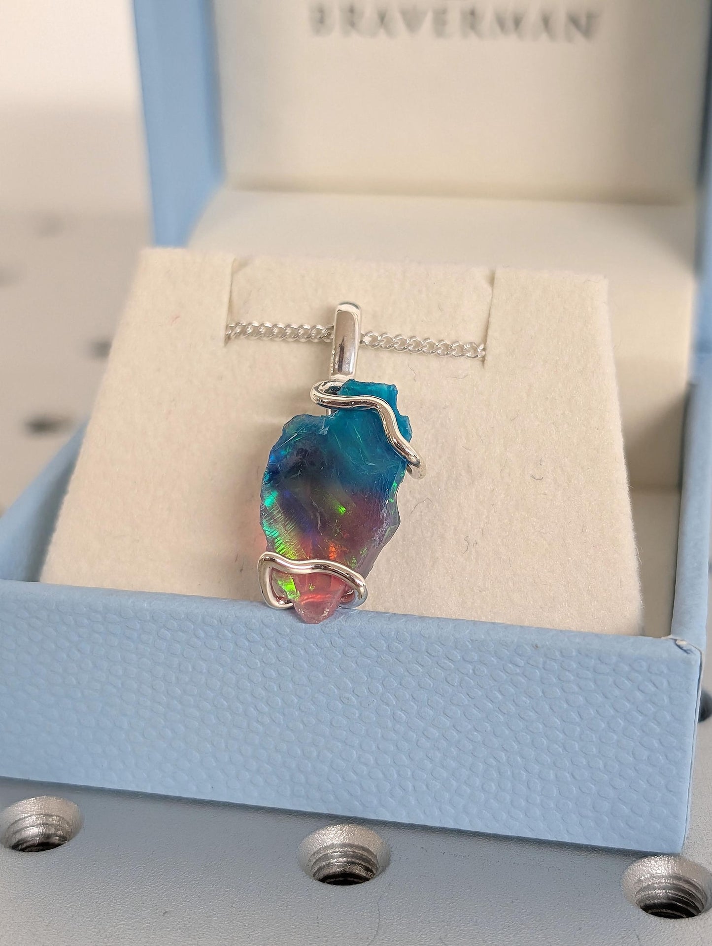 Genuine Opal Pendant Necklace