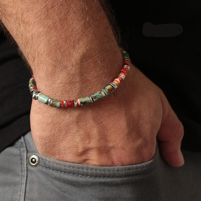 African Turquoise & Spiny Oyster Bracelet