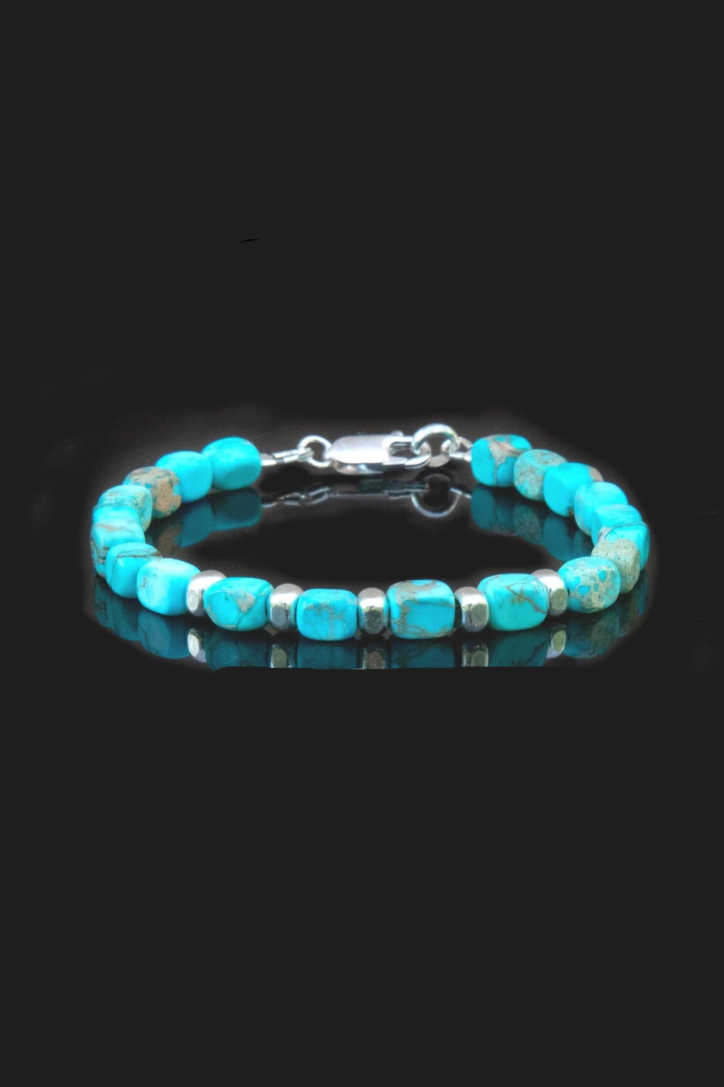 Turquoise Jasper Gemstones Mens Bracelet