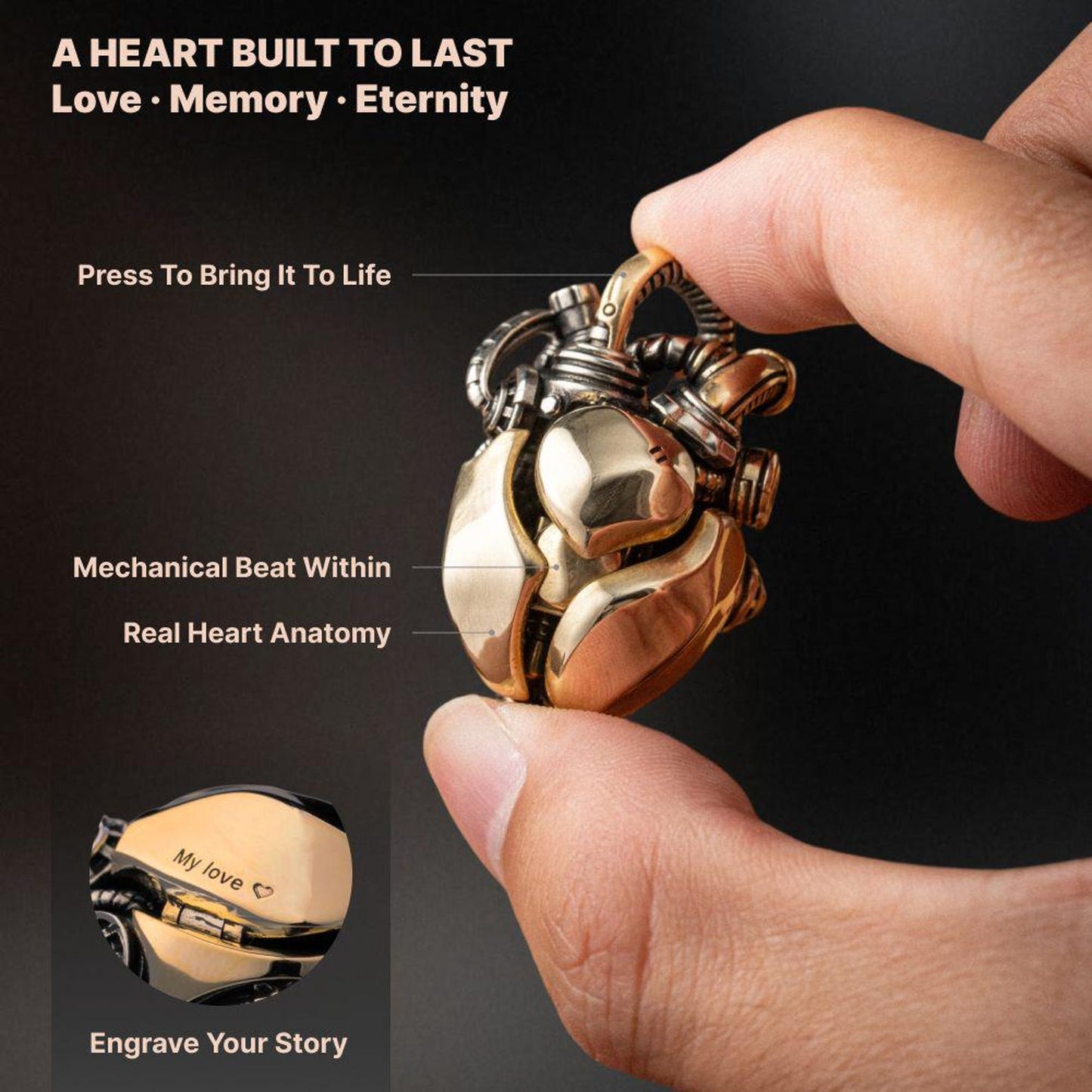 Mechanical Heart Anatomical Necklace