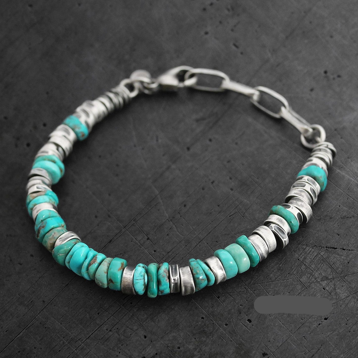 925 silver handmade mens  Turquoise sterling silver bracelet