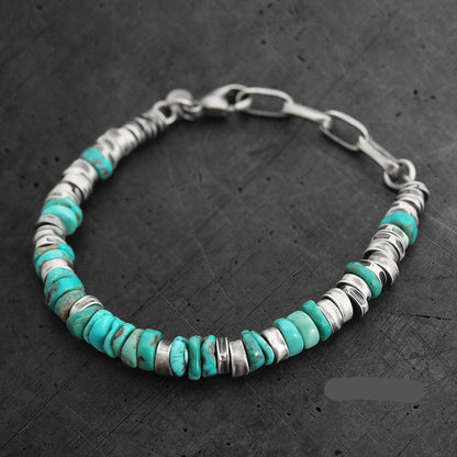 925 silver handmade mens  Turquoise sterling silver bracelet