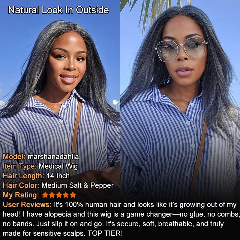 Mila | Glueless Medical Wig For Hair Loss Silk Top Full Lace Straight Human Hair Wigs