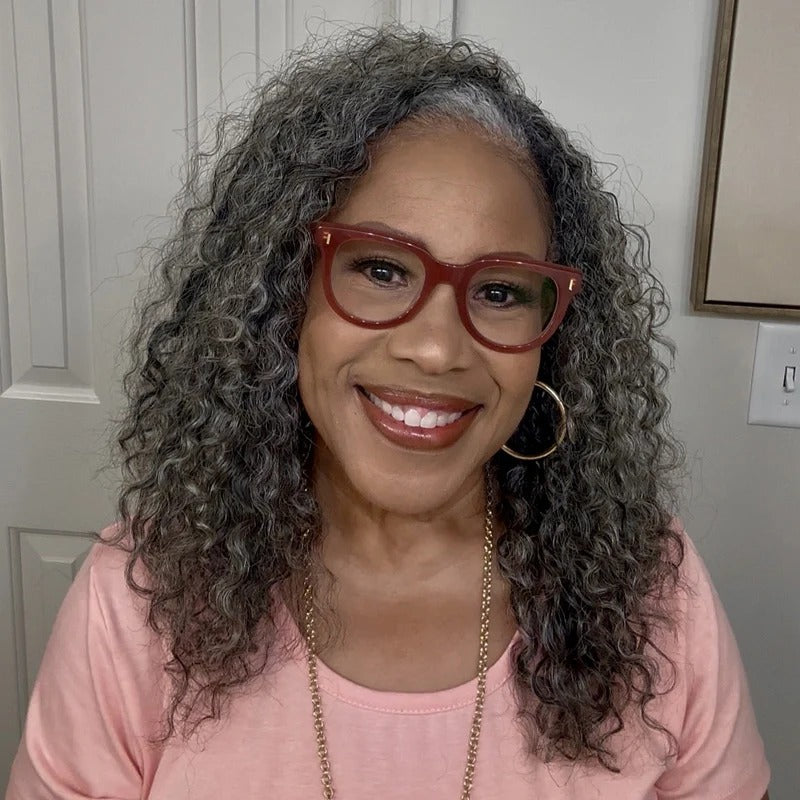 Kelly | Salt And Pepper Blend Afro Curly Human Hair 3 In 1 Half Wig Ready To Go Glueless Wig For Women