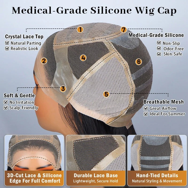 Mila | Glueless Medical Wig For Hair Loss Silk Top Full Lace Straight Human Hair Wigs