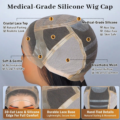Mila | Glueless Medical Wig For Hair Loss Silk Top Full Lace Straight Human Hair Wigs