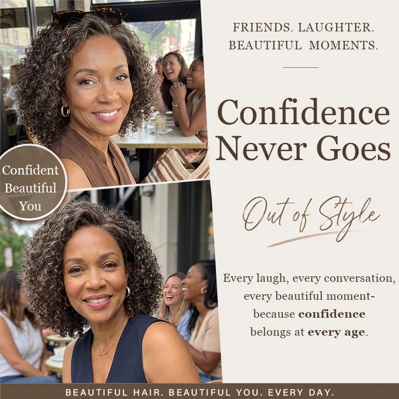 Lynn | Wear & Go Jerry Curly Wig - Dark Brown with Gray Blend 5x5 HD Lace Glueless Human Hair