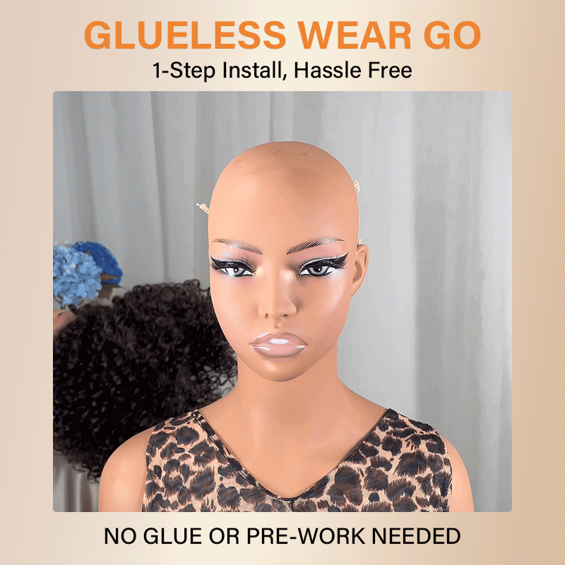 Judy | Dark Brown Mixed Gray Short Curly Wig with Bangs 100% Human Hair Wear and Go Glueless Bob Wig