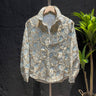 Embossed Gold-stamped Floral Shirt Jacket