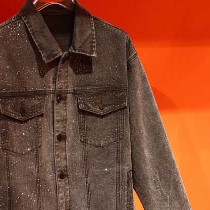 Rhinestone sparkling denim jacket