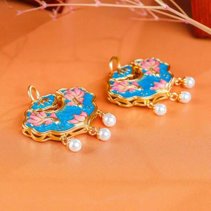 Lotus Goldfish Luck Lock Pendant
