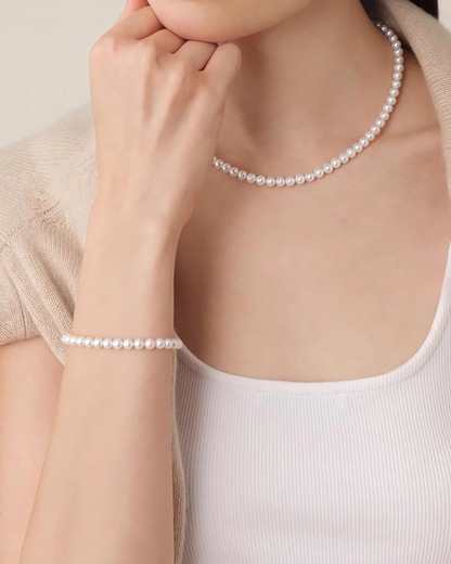 6-7.5mm Cultured White Freshwater Pearl Bracelet for Women
