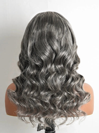 5x5 Salt & Pepper Body Wave Glueless Bob Wig 100% Human Hair