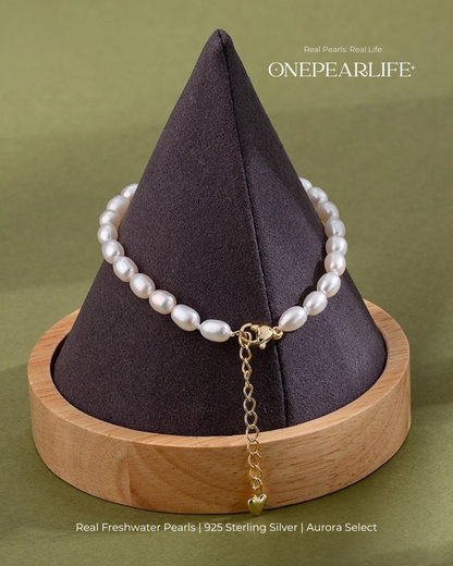 Freshwater Pearl Bracelet with Shell Charm, 4-5mm Ocean Inspired Jewelry