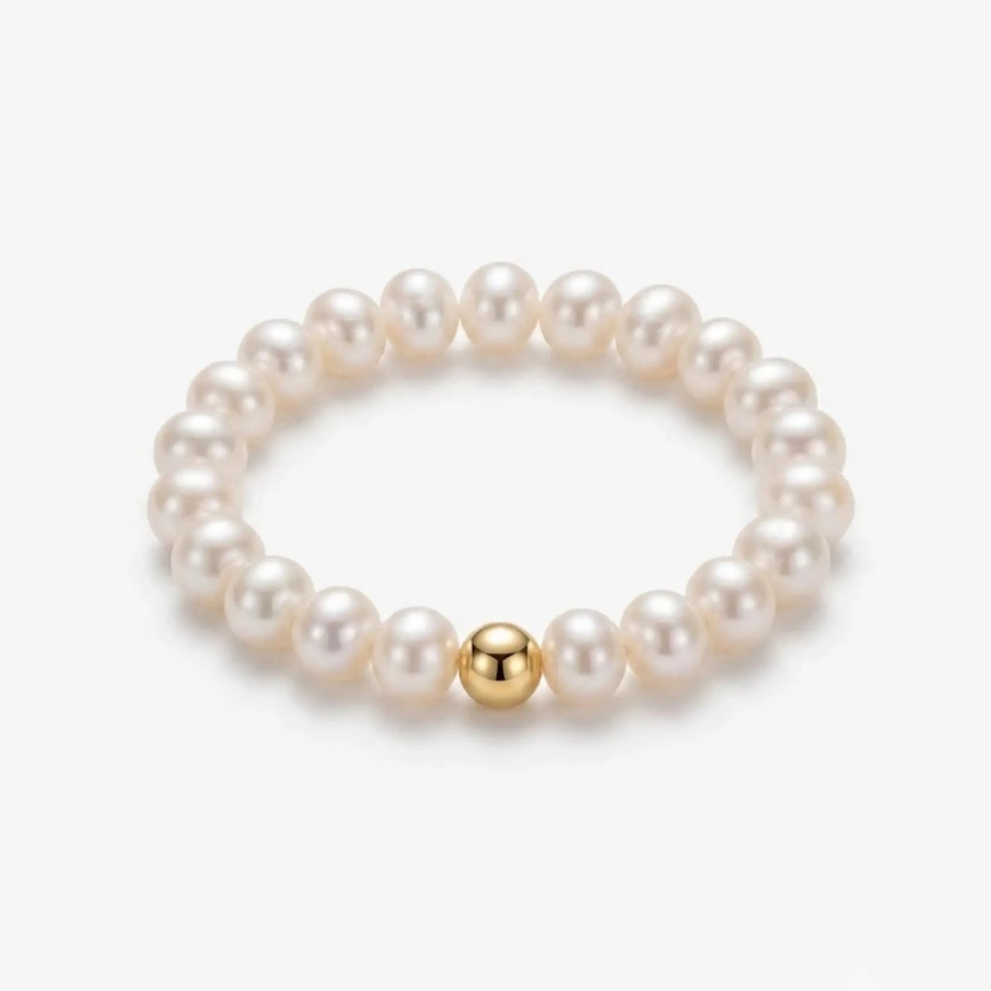 3-3.5mm Tiny Pearl Beaded Ring with 18K Gold Bead