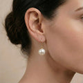 18K Solid Yellow Gold Akoya Natural Pearl Drop Earrings