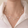 Organic 18K Solid Gold Baroque Pearl Station Necklace