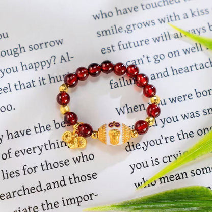Palden Lhamo Guardian Ring – Garnet & Cloisonné Enamel Edition