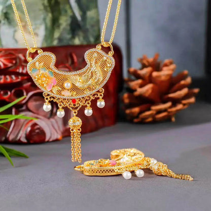Phoenix Peony Ruyi Lock Pendant