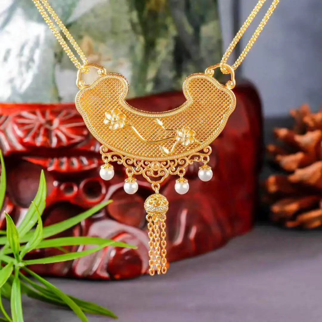 Phoenix Peony Ruyi Lock Pendant
