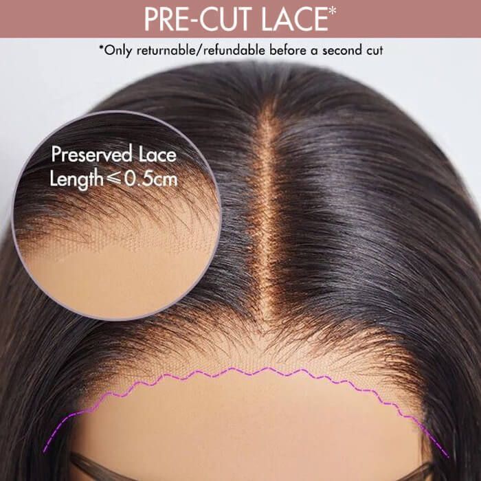 Short Pixie Cut Wear and Go Wigs Brown Bob Wigs with Bangs Glueless Human Hair Wigs