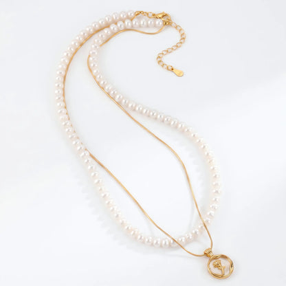 Versatile 2-Piece Natural Freshwater Pearl Necklace & Rose Set
