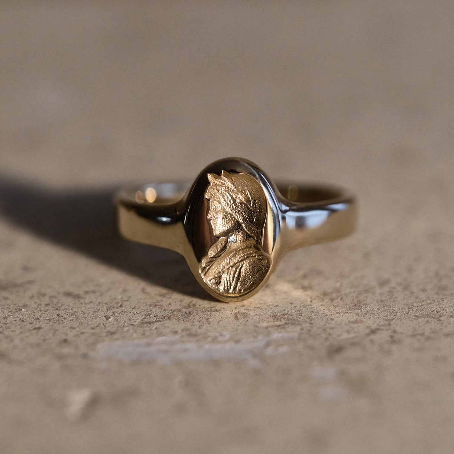 Sappho Solid Gold Signet Ring