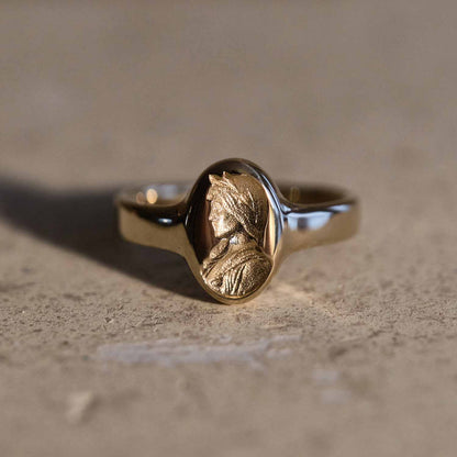 Sappho Solid Gold Signet Ring
