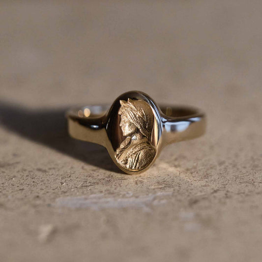 Sappho Solid Gold Signet Ring