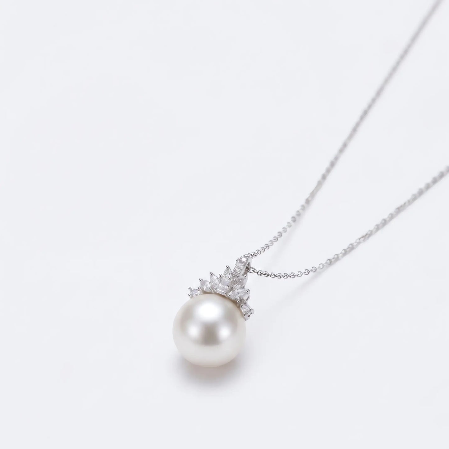 10-10.5mm Large White Pearl Pendant, Minimalist Freshwater Pearl Jewelry