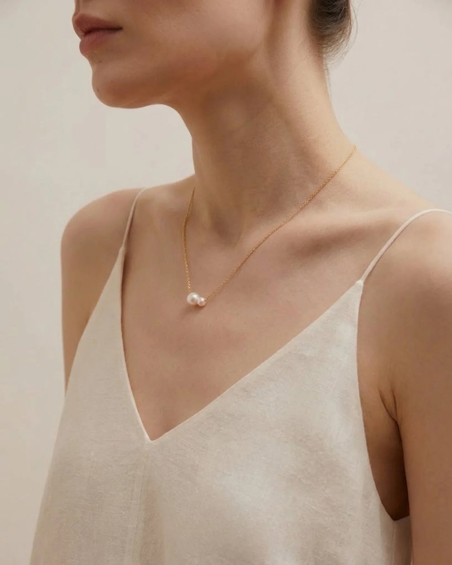 18K Solid Gold 5-7.5mm Japanese Akoya Pearl Necklace