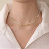Vintage 2-2.5mm Seed Pearl Necklace, Dainty Gold Tone Mini Pearl Choker