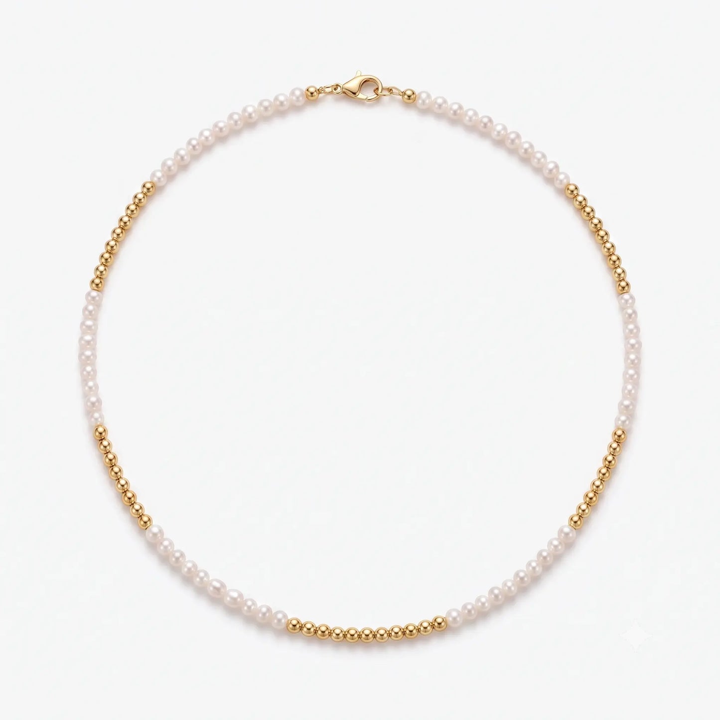 Vintage 2-2.5mm Seed Pearl Necklace, Dainty Gold Tone Mini Pearl Choker