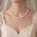 Twisted Pearl Necklace -3-3.5mm-Strand Tiny White Pearl Woven Necklace
