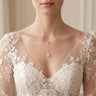 Wedding Pearl Necklace for Bride, 18K Solid Gold Au750 9-9.5mm Genuine Freshwater Pearl Y-Chain Drop
