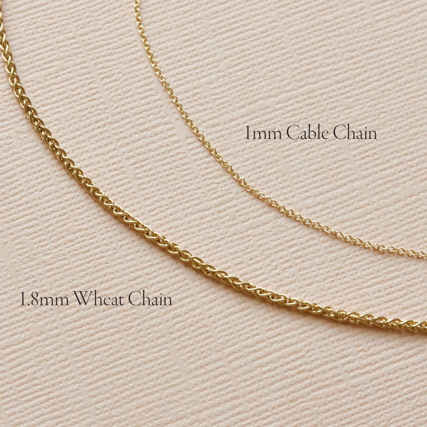 Solid Gold 1.8mm Wheat Chain