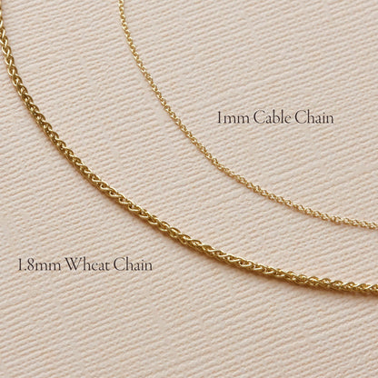 Solid Gold 1.8mm Wheat Chain